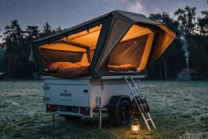 Campanero builds tent trailer that grows from 2-person to 6-person family camper with swappable design