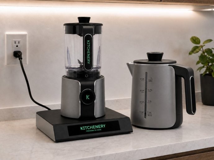 No plugs, no batteries, no mess: this futuristic kitchen pad wirelessly powers your appliances