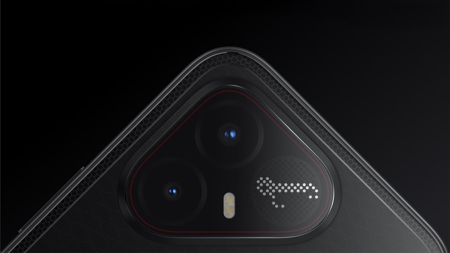 Close-up of the TECNO POVA 8 Pro 5G Tonino Lamborghini Limited Edition phone's camera bump