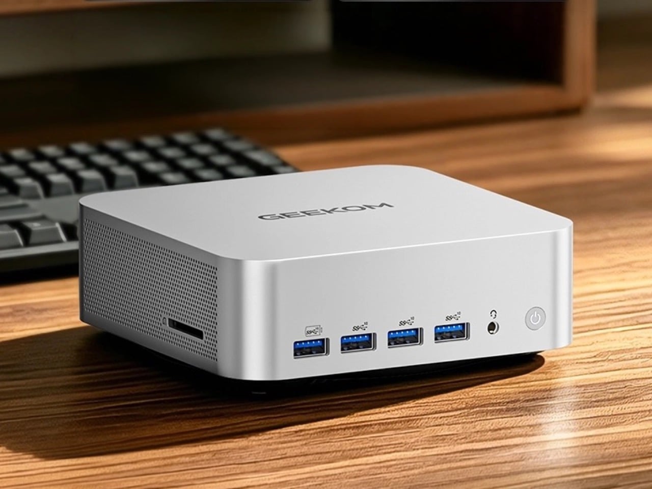Geekom A9 Max Mini PC on a table