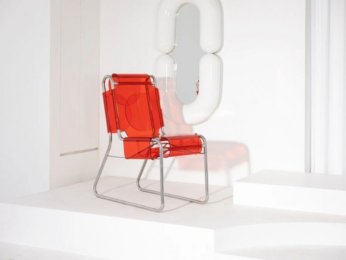 Thin Acrylic Folds Like Origami to Give This Chair Its Inflated, Sculptural Form