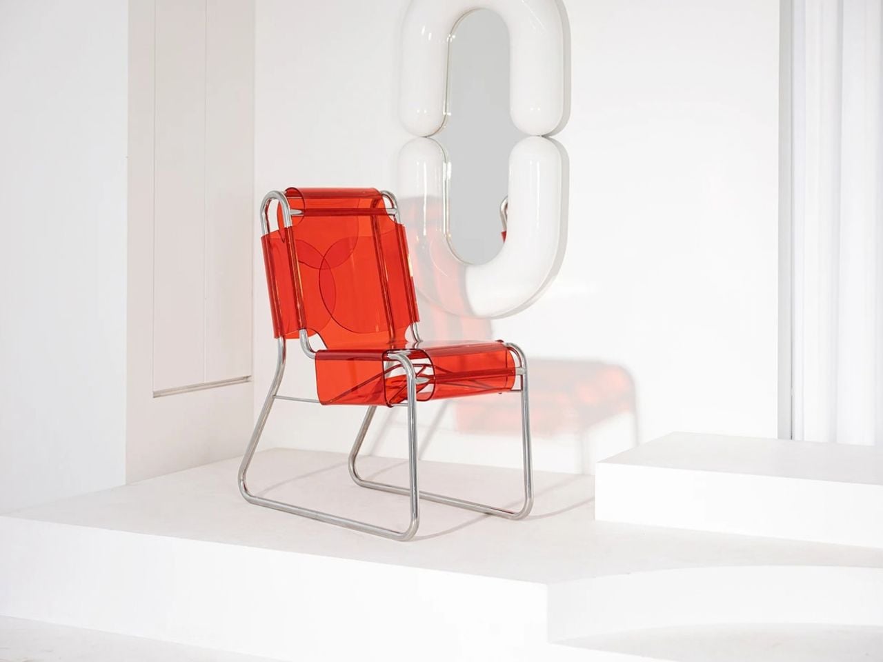 Thin Acrylic Folds Like Origami to Give This Chair Its Inflated, Sculptural Form