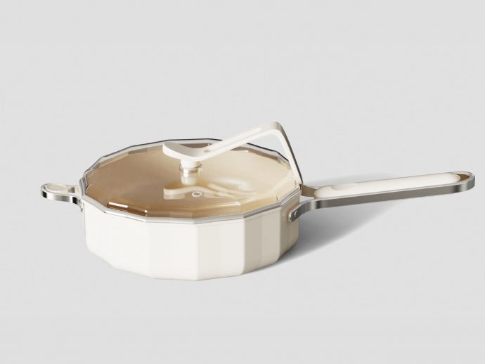 Genius Saucepan Lid Design Sits Vertically On Your Kitchen Counter While You Cook