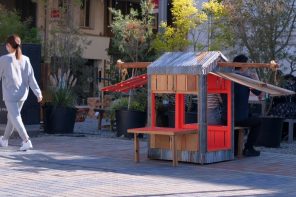A Tiny Japanese Pavilion Has Hidden Benches and Twig Locks