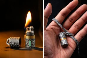 AirTag-sized EDC lighter packs a Zippo-style flame into a 1.4-inch tall Titanium body