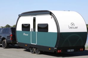 Beauer X8 transforming travel trailer has enough room for the whole family, and some more