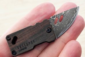 Edge & Pop pairs a tiny Damascus knife with a bottle opener