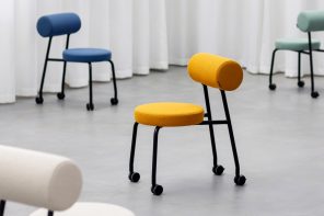 HighLow Chair Flips Its Backrest Into a Leaning Support for Standing Meetings