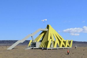 Solar pavilion concept turns sunbeams into a giant yellow canopy