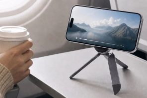 This compact phone accessory gives you a stand, tripod, and grip in one