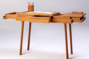 This Compact Wooden Desk Unfolds to Reveal a Workspace Full of Hidden Surprises